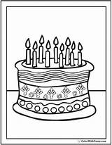 Birthday Cake Coloring 9th Pages Happy Printables Template Sheet Colorwithfuzzy sketch template
