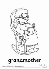 Grandmother Pages Colouring Grandma Coloring Happy Grandfather Grandparents Chair Rocking Drawing Abuela Birthday Nana Color Mother Printable Template Worlds Activityvillage sketch template