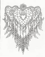Catcher Dream Coloring Pages Dreamcatcher Printable Drawing Heart Adults Simple Mandala Adult Tattoo Print Drawn Getdrawings Color Getcolorings Description Lovely sketch template