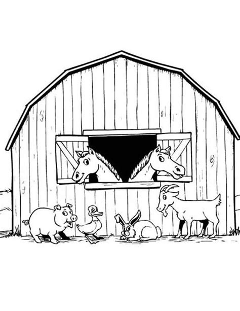 farm animal animal barnyard  farm animal coloring page farm