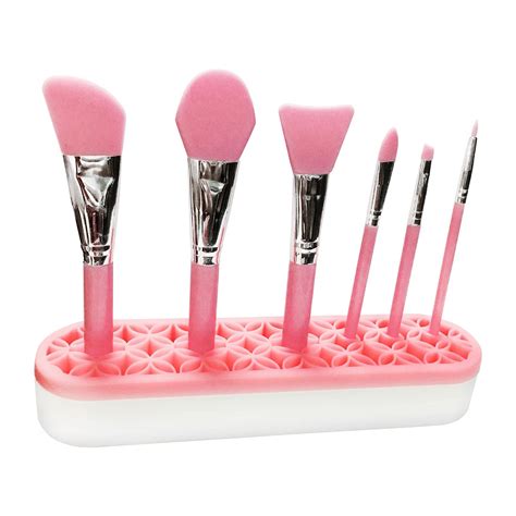 pink silicone makeup brush holder beauty tools organizer  cosmetic