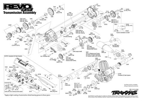 revo   transmission assembly exploded view traxxas