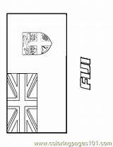 Fiji Coloring Flags Printable Pages sketch template