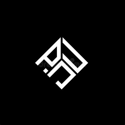 pju letter logo design  black background pju creative initials letter logo concept stock