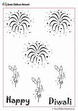 Diwali Colouring Pages Fireworks Rangoli Elephant Diya Taj Lady Hand Girl sketch template