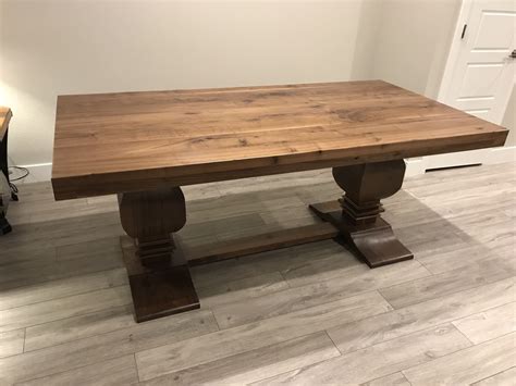 handmade custom walnut trestle dining table  furniture  carlisle custommadecom