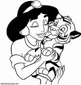 Jasmine Aladdin Rajah Disneyclips sketch template