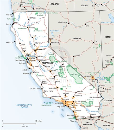 stock vector map  california  stop map