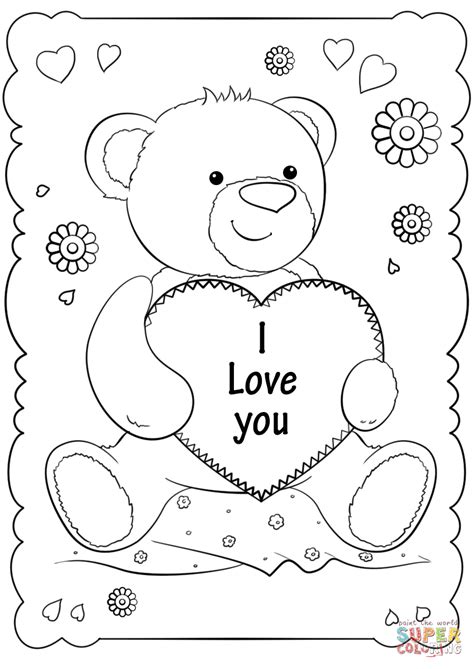 love  card coloring page  printable coloring pages