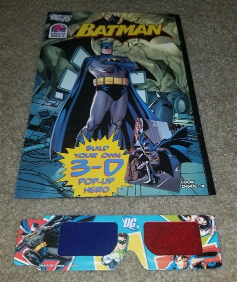 1 Dc Comic 75 Batman 3d Pin Pop Up Display Book Taco Bell