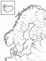 Svezia Mappa Islanda Finlandia Norvegia Danimarca Geografico Terre Scandinave Scandinavia sketch template
