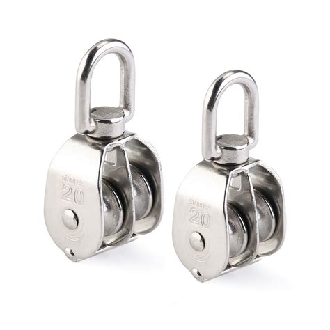 winomo double pulley block pcs stainless steel  swivel pulley ebay