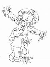 Scarecrow Line Back Unknown Pm Posted Digi Dearie Stamps Dolls sketch template