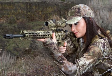 hunting in the brush girl guns guns women guns