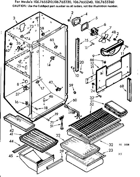 kenmore coldspot refrigerator parts diagram