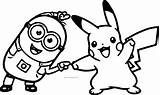 Pikachu Coloring Pokemon Minion Dance Pages Wecoloringpage sketch template