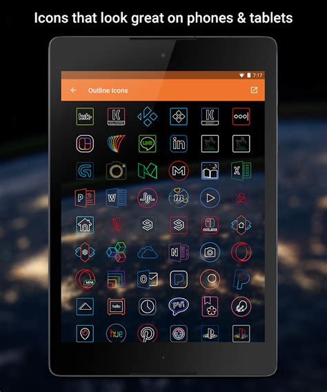 outline icons android apps  google play