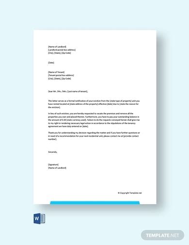 tenant eviction letter  examples format sample examples