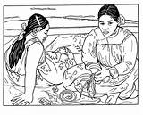 Coloring Gauguin Pages Tahitienne Femme Paul Kids Tahiti Coloriage Da Para Painting Color Colorear Gaughin Tableau Print Adult Dessin Colouring sketch template