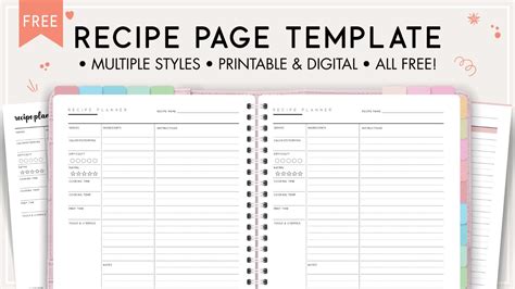printable recipe pages  world  printables