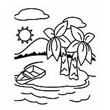 Island Coloring Deserted Pages Crayola sketch template