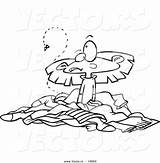 Stinky Laundry Pile Outlined Messy Vecto Toonaday sketch template