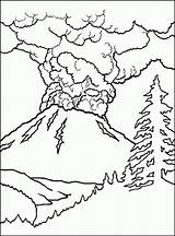 Coloring Volcano Printable Pages Popular sketch template