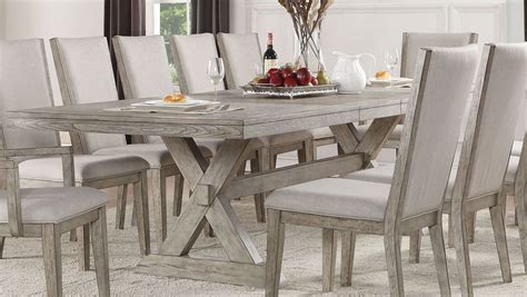 acme rocky gray oak extendable dining table rocky collection