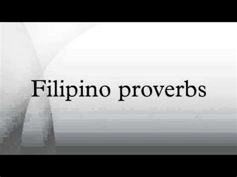 filipino proverbs youtube