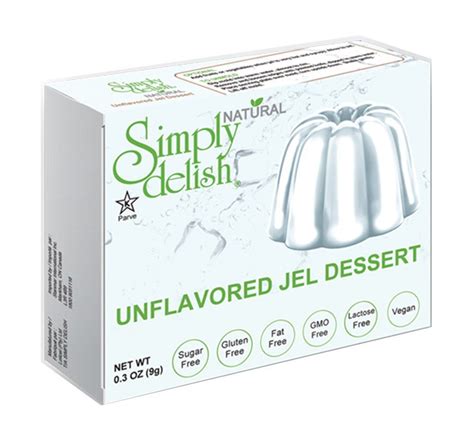 simply delish plant based natural unflavored jel dessert 6 pack