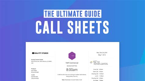 ultimate guide  call sheets   call sheet template