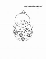 Easter Coloring Chick Cute Pages Printable Little Chicken Girl Egg Hatching Print Printables Color Spring Eggs Flowers Printthistoday Eggshell Fun sketch template
