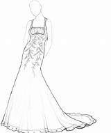 Coloring Dress Pages Wedding Drawing Fashion Barbie Dresses Adults Simple Dressed Beautiful Models Jar Printable Mason Template Color Deviantart Designs sketch template