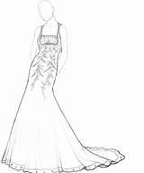 Coloring Dress Pages Wedding Dresses Drawing Fashion Barbie Girls Beautiful Jar Adults Mason Dressed Template Simple Models Printable Color Getting sketch template