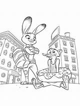 Coloring Zootopia Pages Printable Kids Color Recommended sketch template