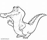 Coloring Cartoon Pages Crocodiles Line Drawing Printable Kids Adults Crocodile sketch template