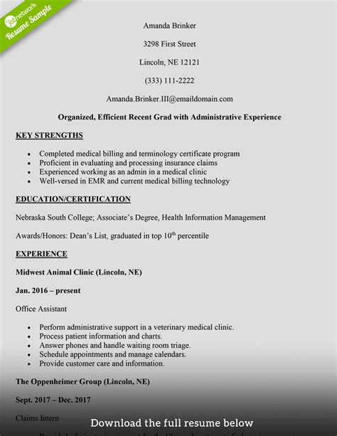 write  medical billing resume  examples thejobnetwork