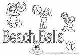 Coloring Pages Playing Kids Beach Summer Ball Swimming Pool Clipart Balls Play Words Popular Library sketch template