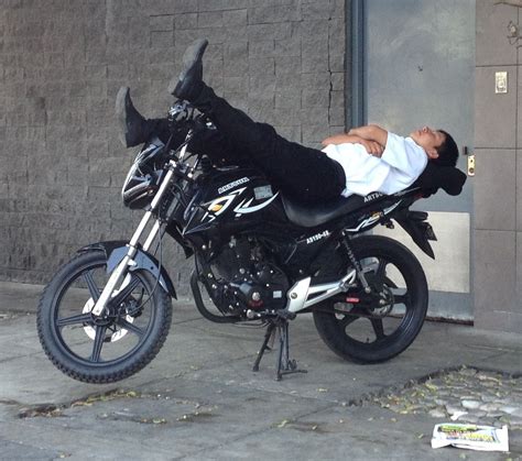 sleeping motorbike