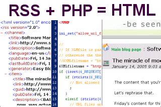 filegets rsshtml screenshot   php script converts rss feeds  html