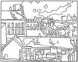 Impressionist Roofs Cezanne sketch template