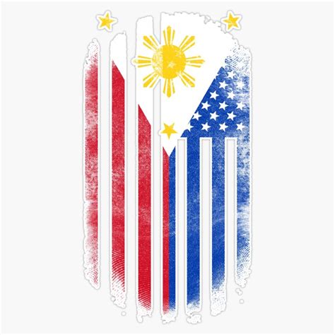 buy filipino american philippines  usa design decal vinyl bumper