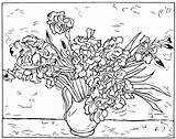 Gogh Irises Ausmalbilder Fotografías Famosas Retratos Girasoles sketch template