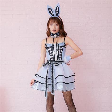 5pcs Lovely Women S Bunny Girl Sling Skirt Halloween Rabbit Masquerade