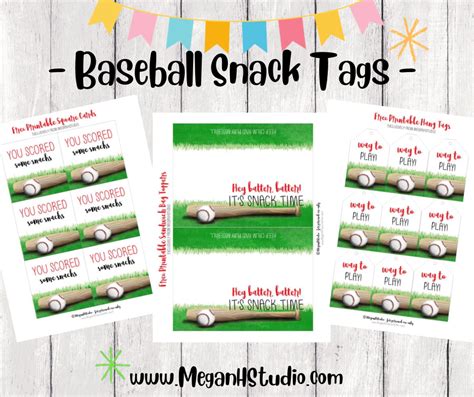 baseball tags  printable party   cherry baseball place card