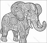 Elephant Coloring Mandala Pages Adult Printable Adults Pattern Abstract Drawing Hard Indian Color Animal Animals Tribal Elephants Getdrawings Kids Colorings sketch template