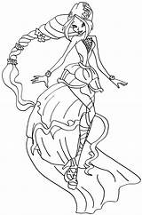 Winx Coloring Pages Princess Print Stella Mermaid sketch template