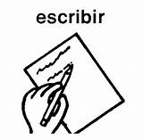 Verbos Escribir Pictogramas Lengua sketch template