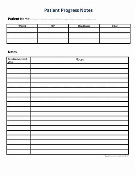 patient progress notes template word  professional template