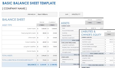 balance sheet templates multiple formats smartsheet